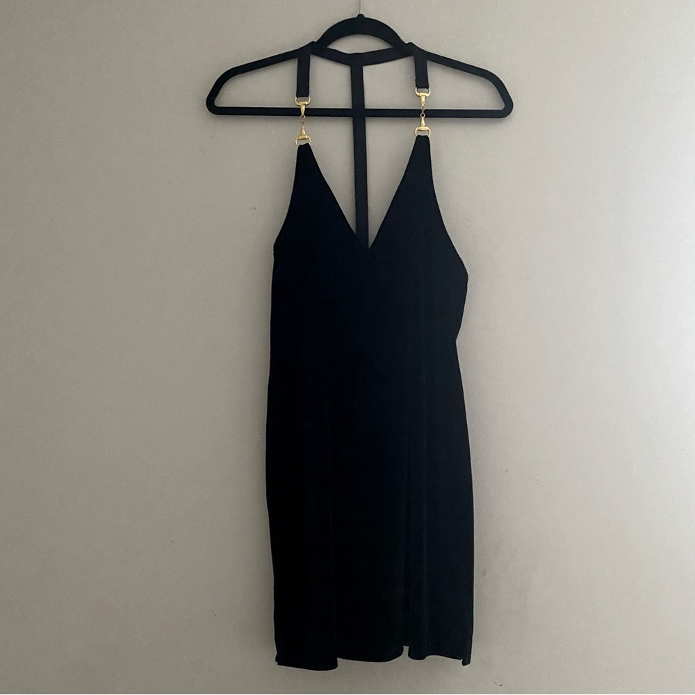La senza black velvet mini dress